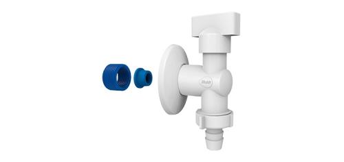 TORNEIRA PARA MAQUINA PVC 1/4 DE VOLTA BRANCA