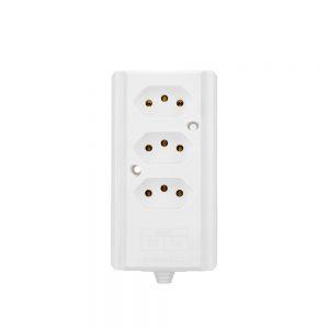 TOMADA EM BARRA TRIPLA 3 PINOS BIAMPER